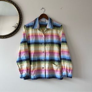 alfred dunner | Pastel Rainbow Button-Down Long-Sleeve